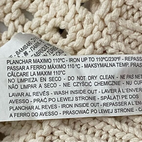 Zara Cream Open Loose Knit Crochet Sweater Cottagecore Boho Coastal Medium - Picture 5 of 14